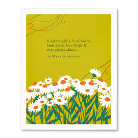 greeting card, kind words, friendship, FSC®-certified, 100% post-consumer recycled paper



SIZE: 4.25″W x 5.38″H 