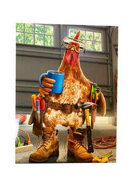 Greeting card, happy father's day, rooster, home improvement
