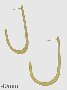 Gold hammered zinc and alloy geometric hoop earrings. Size: 40MM HOOP 