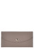 taupe, wallet, credit cards, cash, compartments, slots, sleek, front 