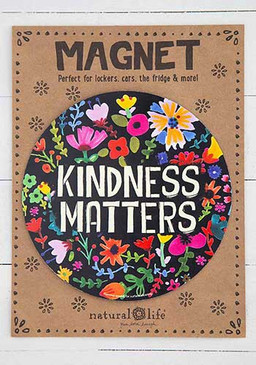 Magnet, kindness matters, cars, refrigerators, lockers, 
Composition: 100% rubber
Dimensions: 5.75in diameter