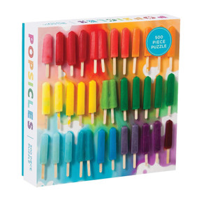 Rainbow Popsicles,  500 Piece puzzle,
 Complete puzzle: 20 x 20"