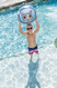 cat beach ball kid in pool