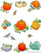 pumpkins flour sack towel, Size: 28" x 29". 