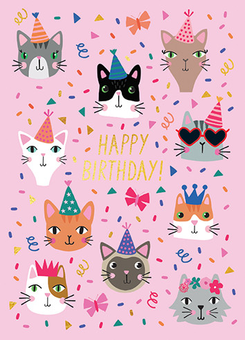 party cats birthday card