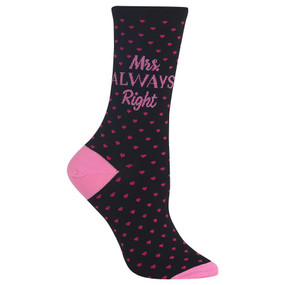 womens mrs. always right crew socks