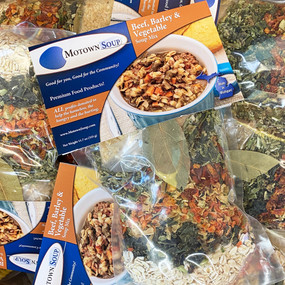 beef barley & vegetable soup mix, prepacked soup mix