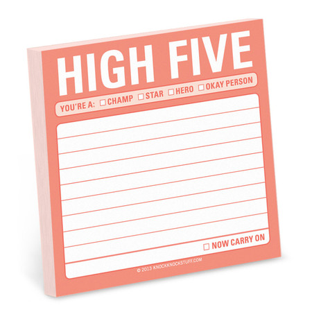 high five sticky note, 3 x 3 inches, 100 sheets