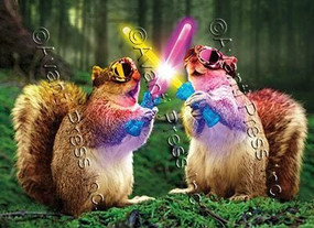 squirrels with glow sticks birthday