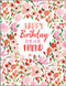 glitter sweet pink flowers birthday card