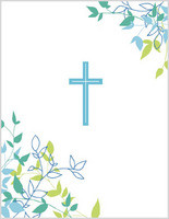 blue cross with scripture communion card