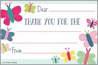 children's butterfly thank you notes  