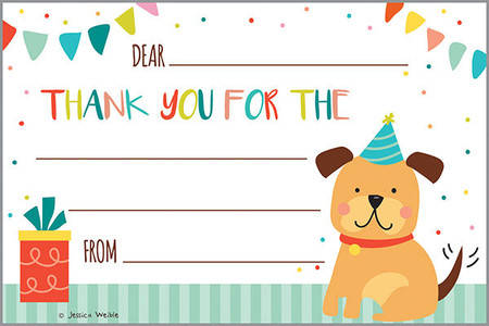 children's puppy thank you notes  