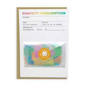 confetti prescription card congratulations, celebration