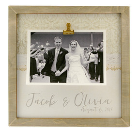 large rustic personalized clip frame