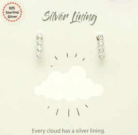 sparkle bar silver lining earrings