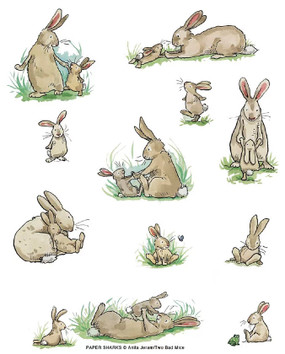 bunny family flour sack towel