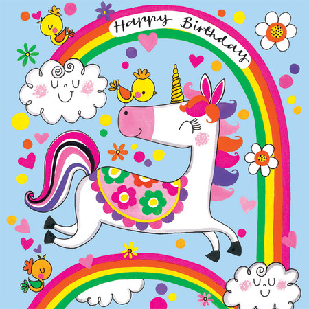 unicorn and chick jigsaw puzzle and birthday card