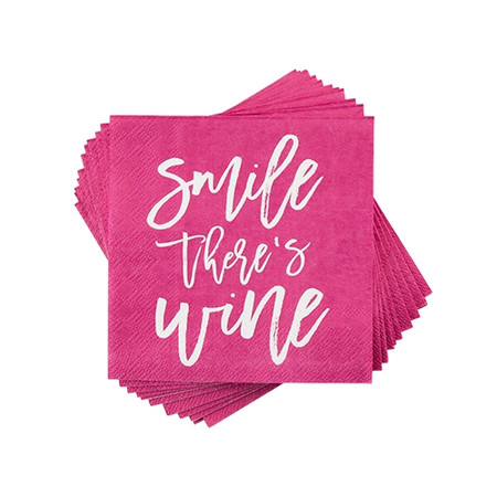 smile there's wine cocktail napkins