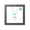 silver dainty heart gemstone necklace, December, turquoise