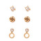 gold stud earring set, knotted