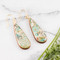 teardrop turquoise sketch floral earrings
