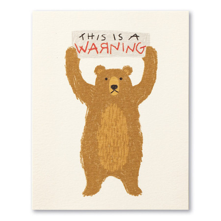 this is a warning, thank you, greeting card