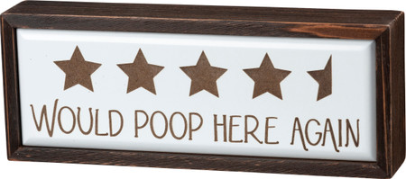 would poop here again box sign
