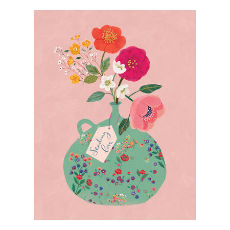 floral vase  sympathy card