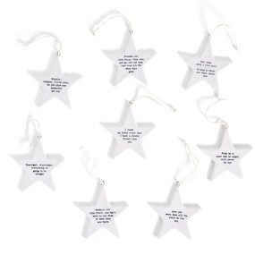 star ornament with saying, mothers, wish, how long,  starlight, twinkle, lucky, more, friends