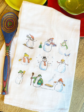 snowmen snowman winter christmas holiday flour sack towel kitchen gift for cook baker mom mothers day grandma