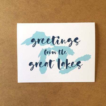 greetings from the great lakes card