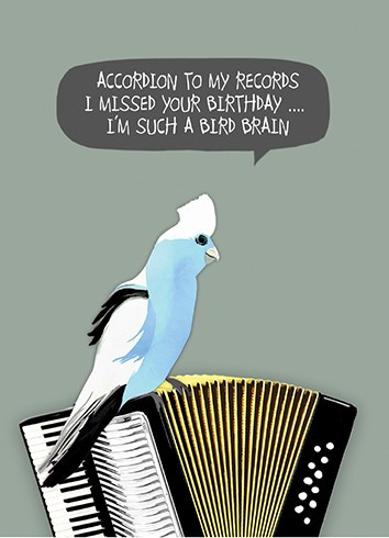 accordion to my records belated birthday card