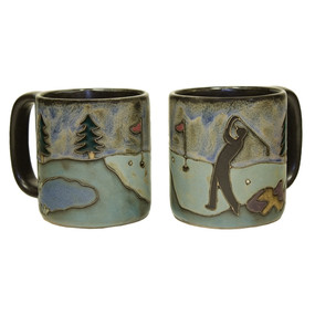 golfer stoneware mug