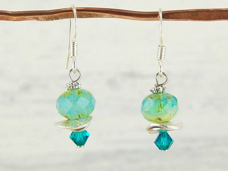 solaris earrings, aquamarine