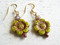 wild rose earrings, lemongrass