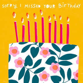 cake belated birthday card
