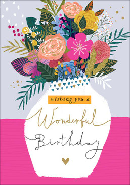 vase flowers birthday card