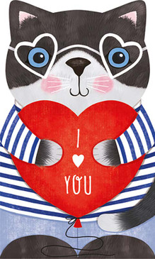 cat love valentine's day card