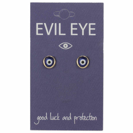 evil eye earrings, blue