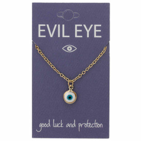 evil eye necklace, white