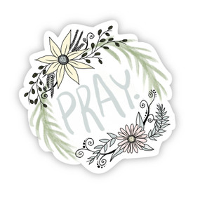pray floral sticker