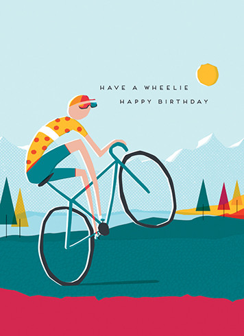wheelie birthday card
