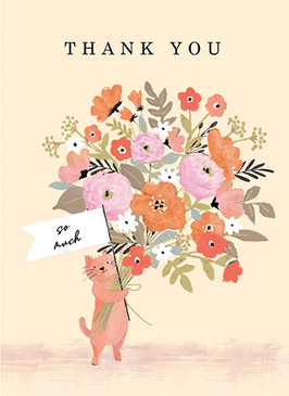 cat bouquet thank you card