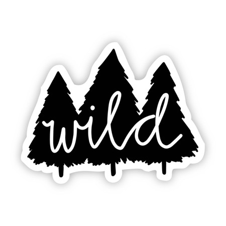wild trees black and white sticker
