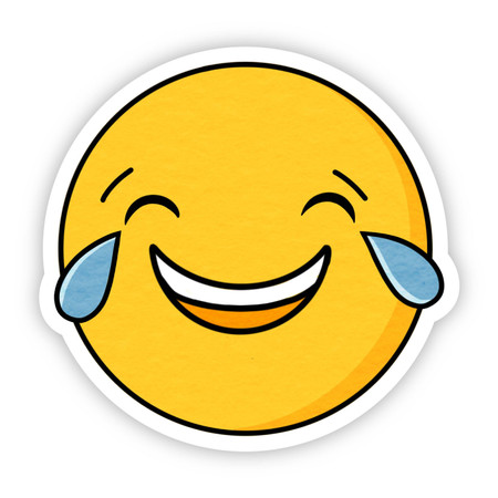 laughing crying sticker