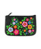 vegan leather embroidered small pouch, garden of flower