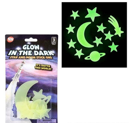 glow in dark star and moon stick-ons
