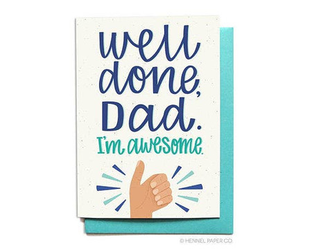 well done dad father's day card
