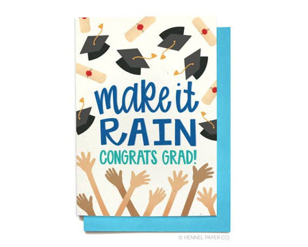 make it rain graduation card